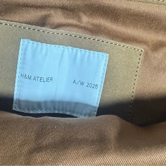 Men's H&M Atelier Suede Tote Bag Brown Large Minimalist Leather Shopper A/W 2025 - Picture 4 of 12